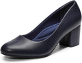 DREAM PAIRS Women's Low Chunky Block Heel Pumps - Comfortable Support