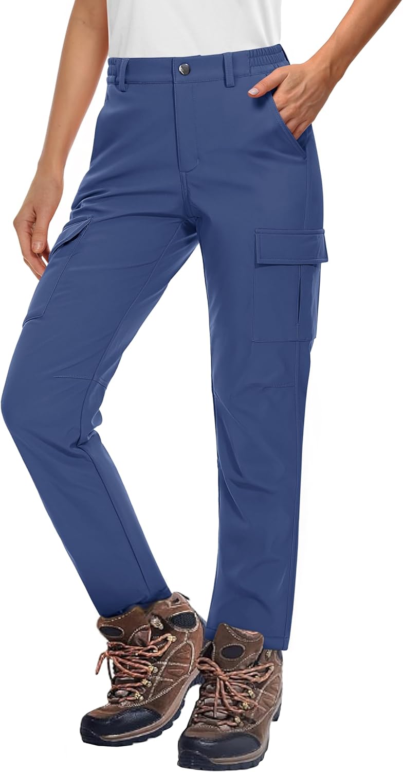 Women's Fleece Lined Winter Hiking Waterproof Insulated Pants