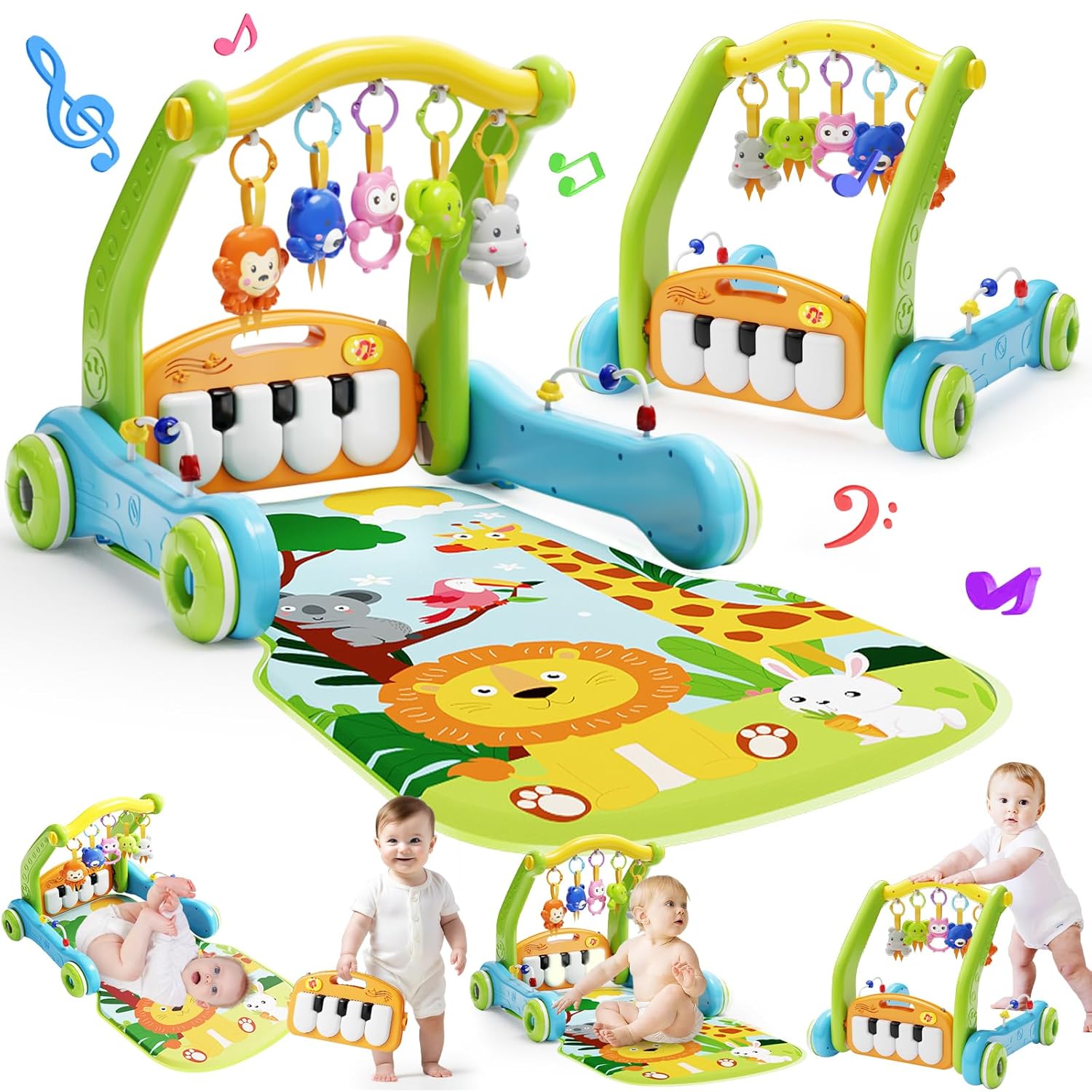 2-IN-1 Baby Gym Play Mat and Walker
