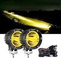 4in 72W Amber Fog Light Pair - 7200LM Round LED Driving Light