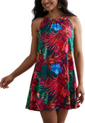 Summer Dress with Built in Bra Halter Mini Sundress - Flowy Comfort
