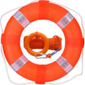 20 Inch Pool Safety Life Preserver Throw Ring Buoy - 98.4ft Rope