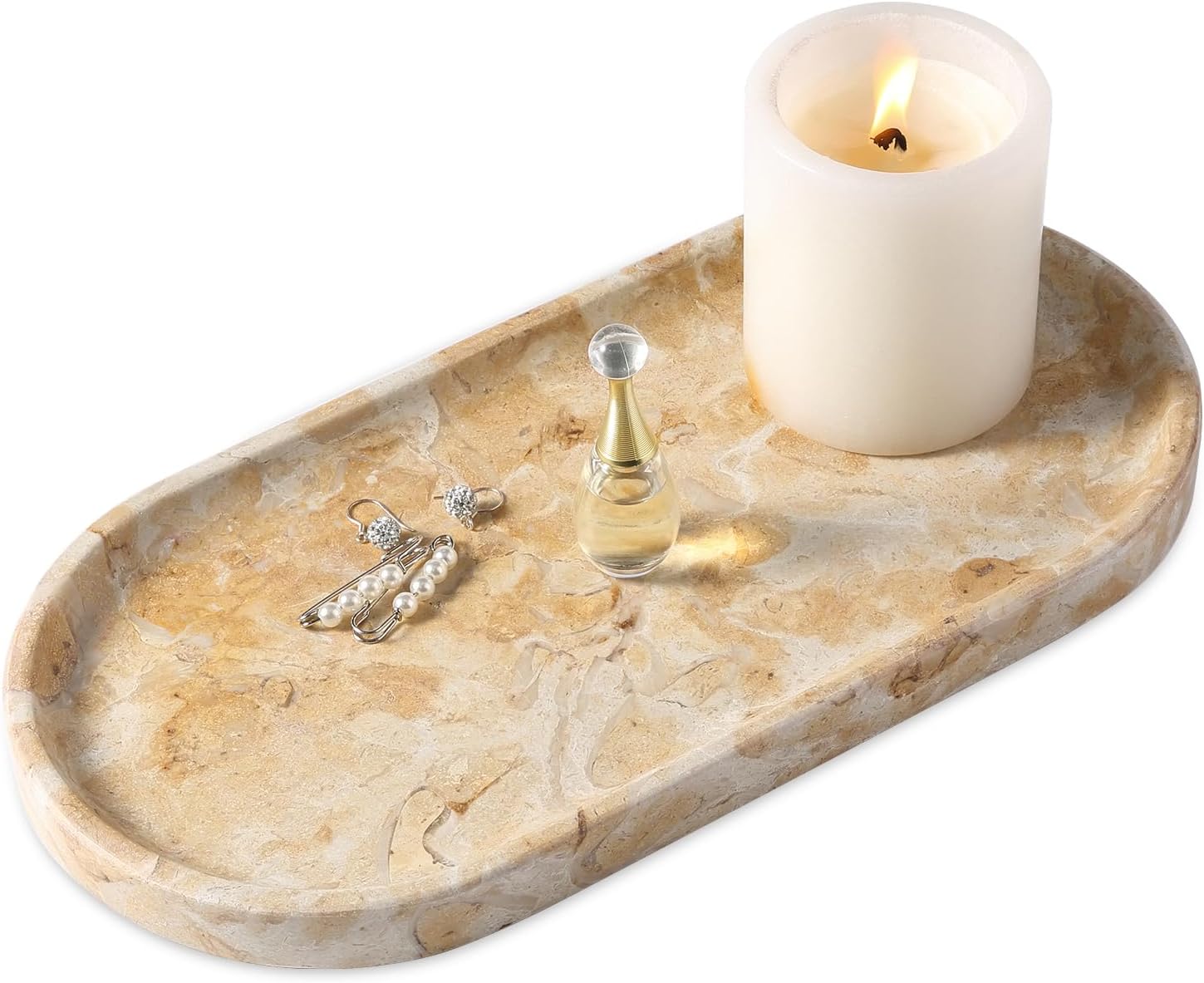 Koville Egypt Natural Marble Tray for Elegant Home Decor