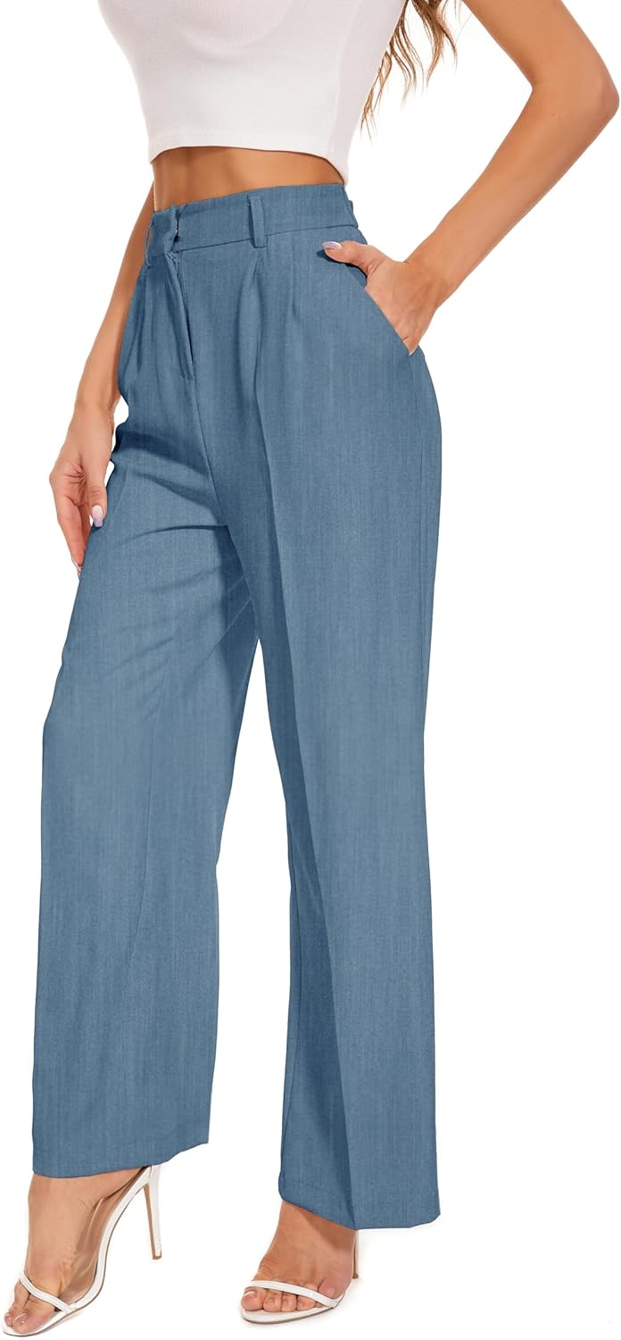 Wide Leg Pants for Women - High Elastic Waist Business Trousers