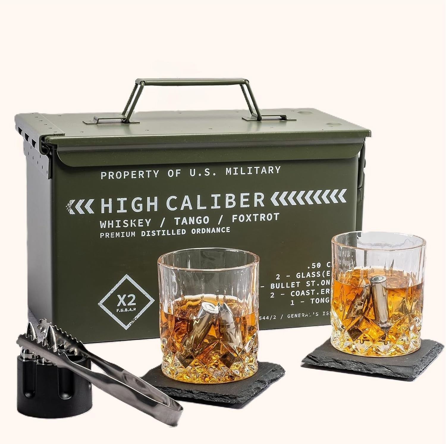 Titan LSO Whiskey Glasses Set in Tactical Box for Men Gifts