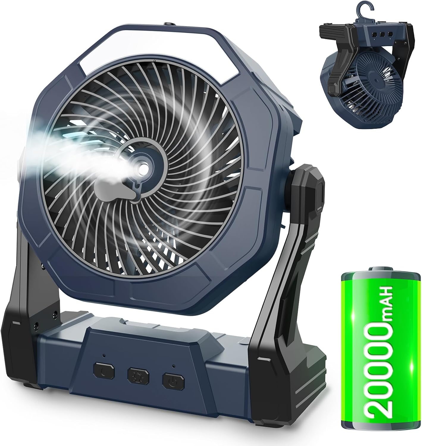 Portable Misting Fan with 20000mAh Battery for Outdoor Use