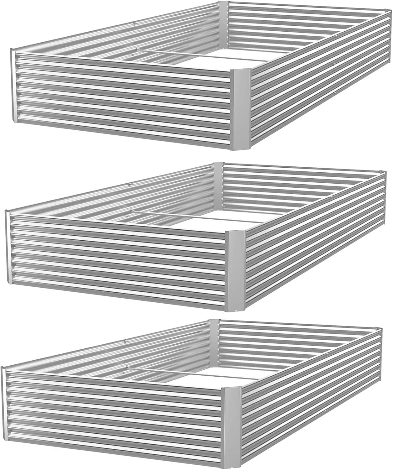 FRIZIONE Galvanized Raised Garden Bed for Outdoor Gardening