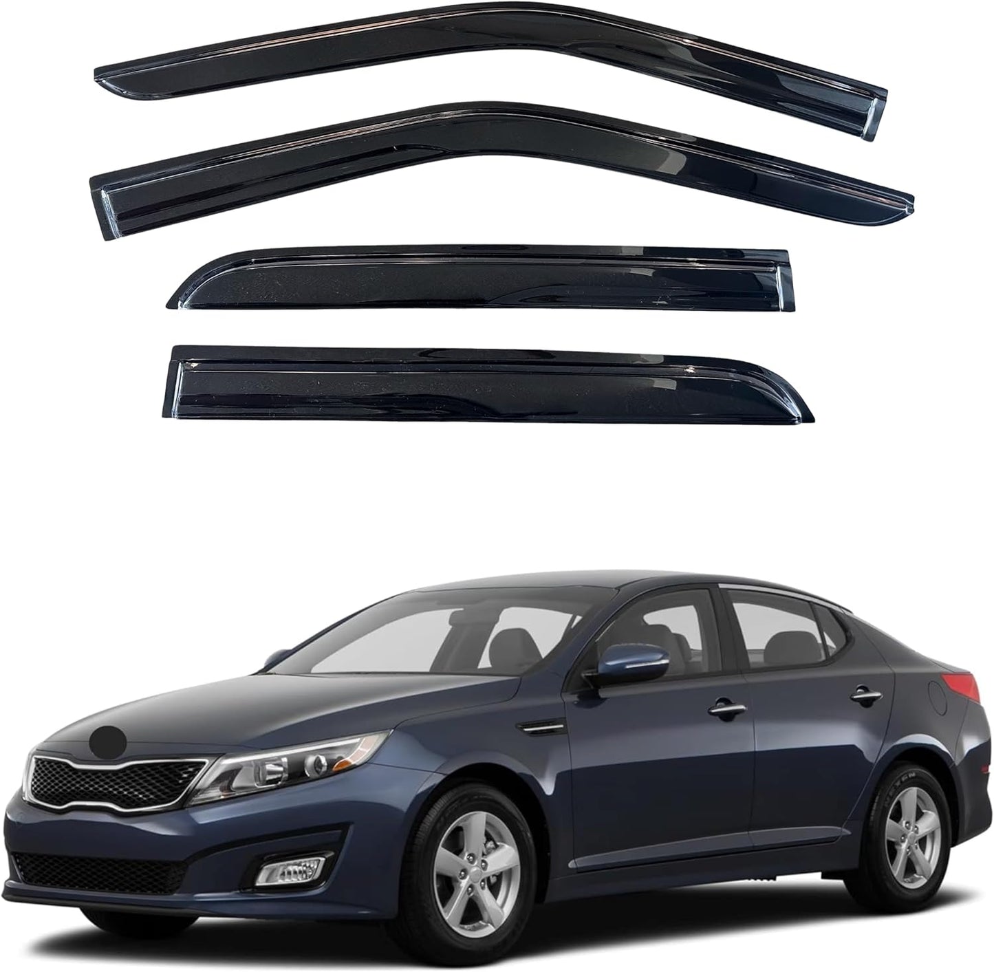KPY Window Visor Rain Guard for Kia Optima 2011-2015 Models