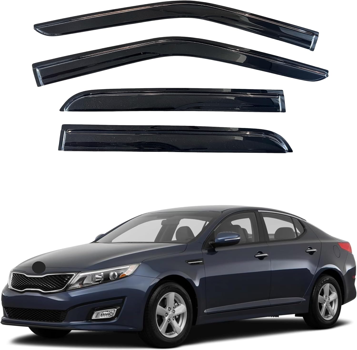 KPY Window Visor Rain Guard for Kia Optima 2011-2015 Models