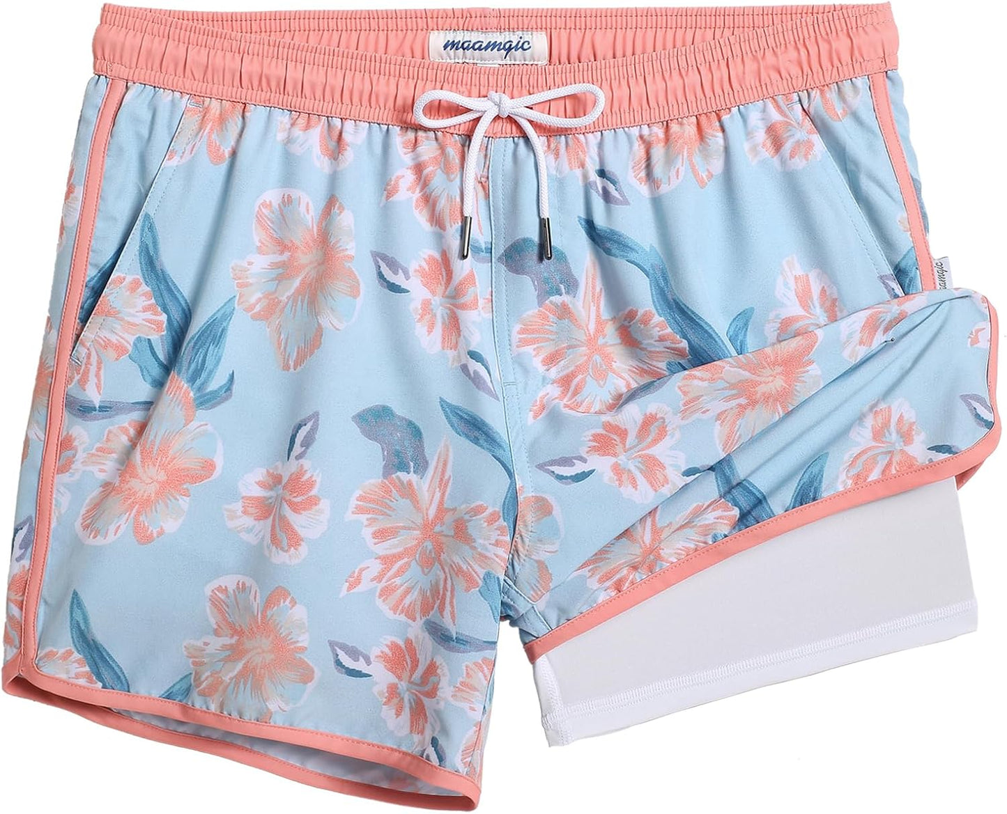 Vintage 80s 90s Style Swim Trunks for Men - Quick Dry Comfort