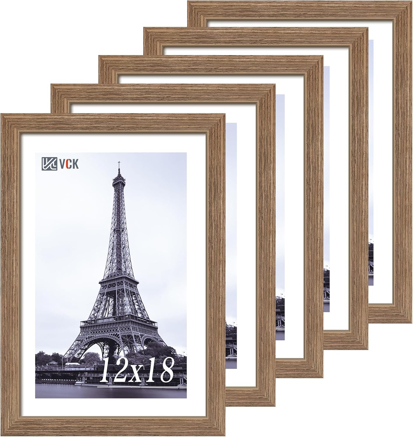 VCK 12x18 Frame 5 Pack - Brown Walnut Solid Wood Frames