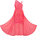 GRACE KARIN Girls Sequin One Sleeve Dress Size 5-14 - Sparkle Fit
