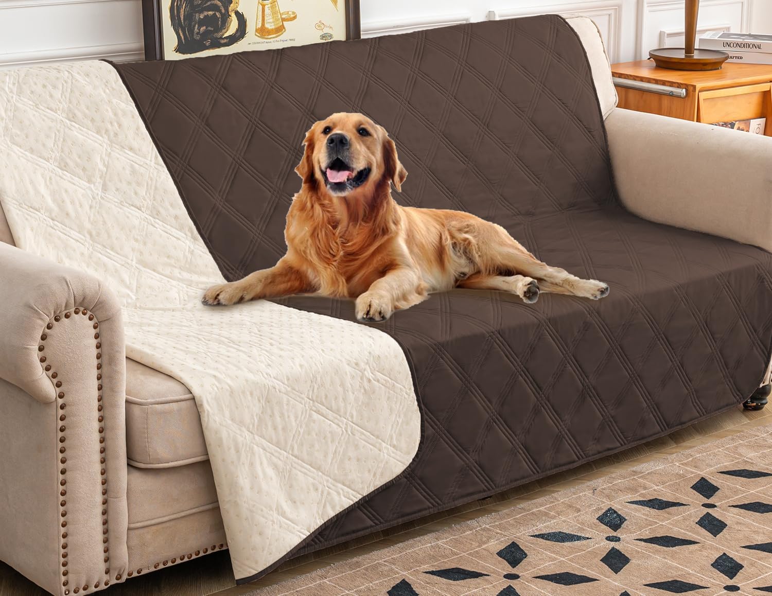 Ameritex Waterproof Dog Bed Cover with Anti-Slip Back for Pets
