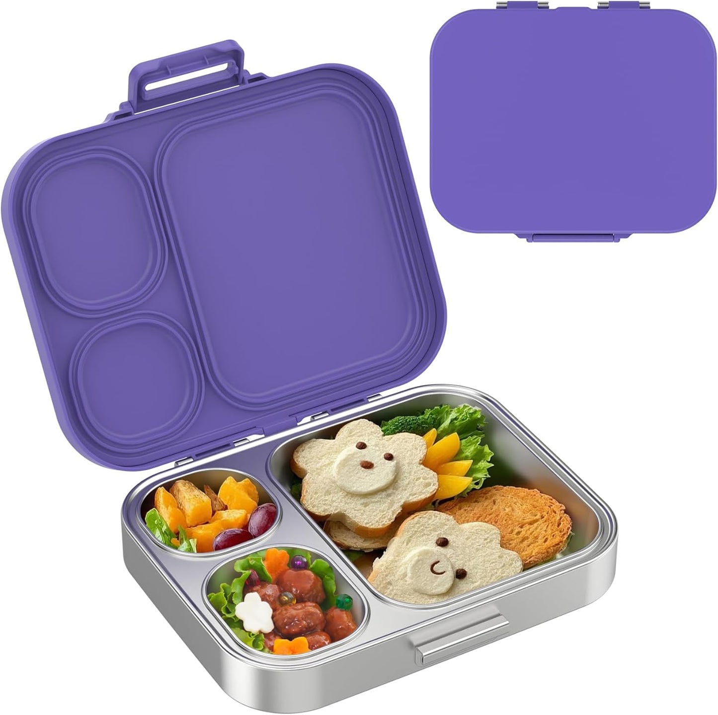 Stainless Steel Lunch Box with 3 Compartments for Easy Meals