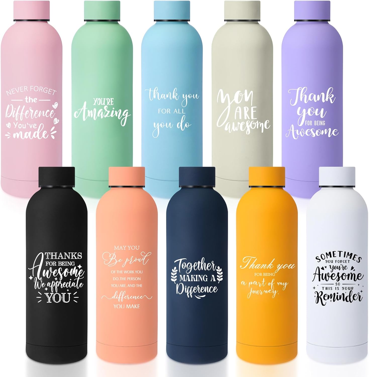 10 Pcs Employee Appreciation Gifts Water Bottle Bulk 17 oz