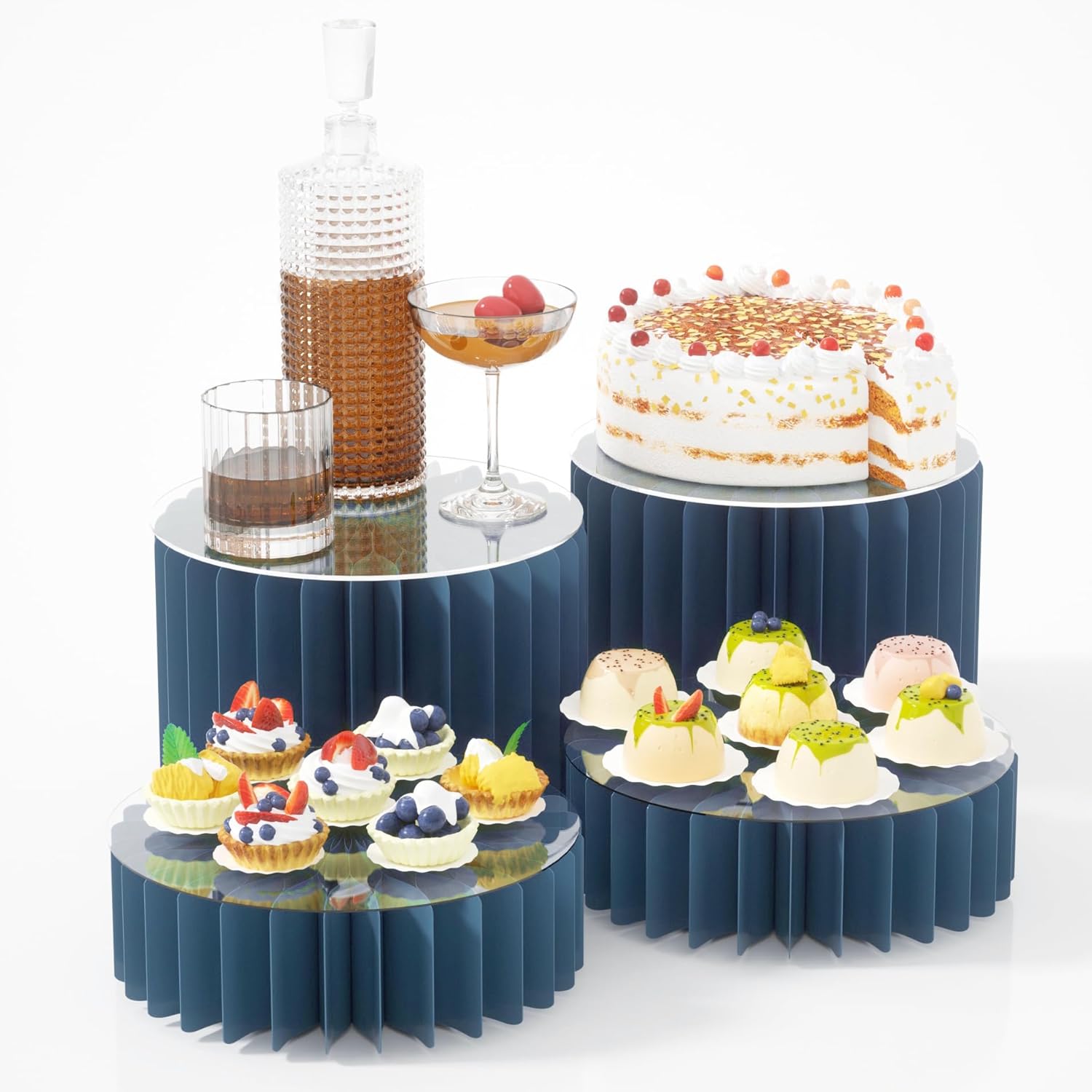 4 Pack Buffet Risers for Stunning Food Display at Events