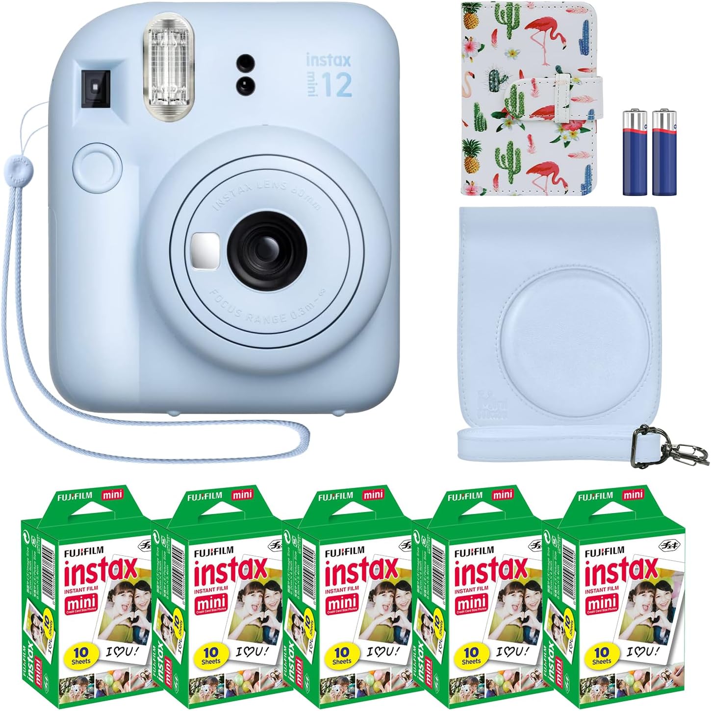 Fujifilm Instax Mini 12 Bundle: Instant Camera + Accessories & Film Pack