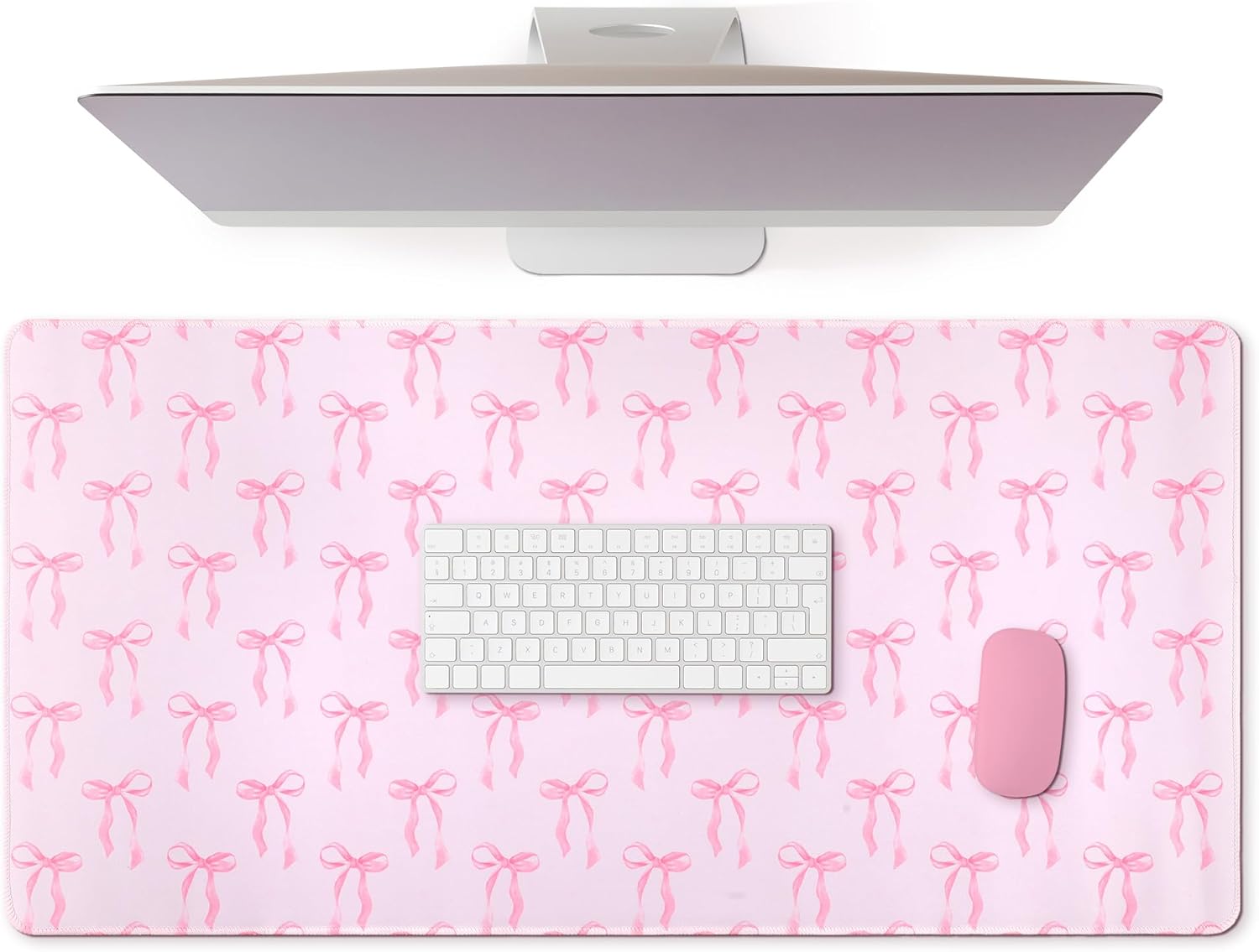 Coquette Pink Bow Mouse Pad - XL Desk Mat for Trendy Laptop Work