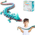 30in 3D Printed Dragon Figure - Large Articulated Rainbow Fidget Toy