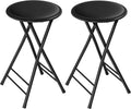 Counter Height Folding Bar Stools Set of 2 - Compact 24in Seat