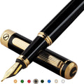 Scriveiner Luxury Fountain Pen - Black Lacquer with Gold Finish