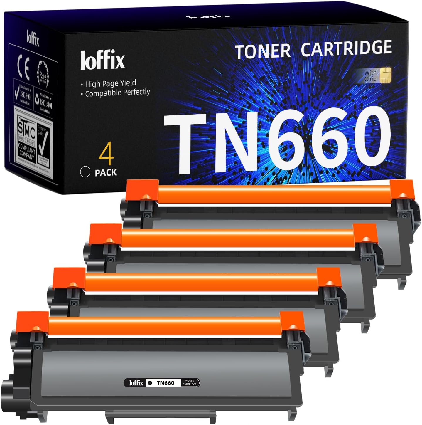 TN-660 Toner Cartridges Black Compatible for Brother Printers