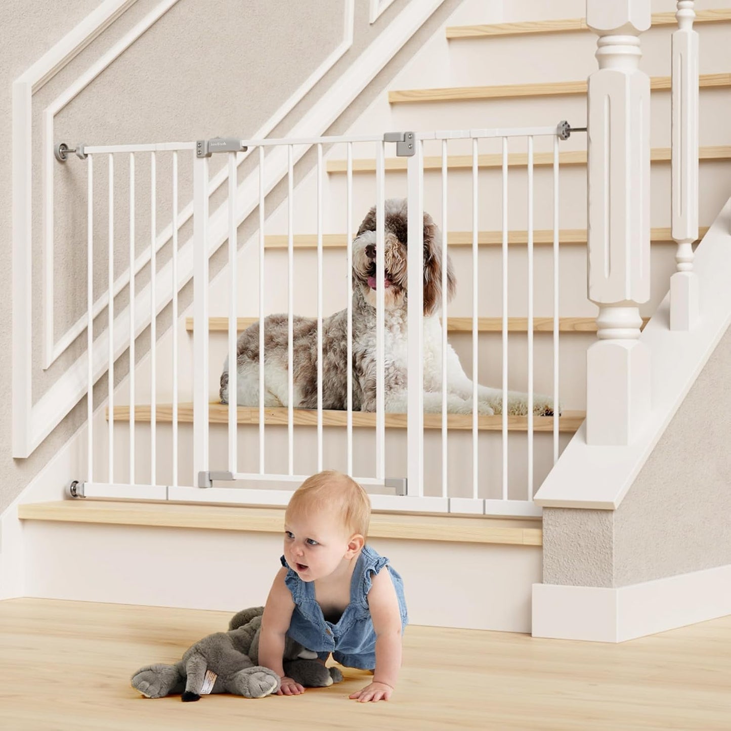 InnoTruth Baby Gate for Stairs - Extra Wide Dog Gates 30in Tall
