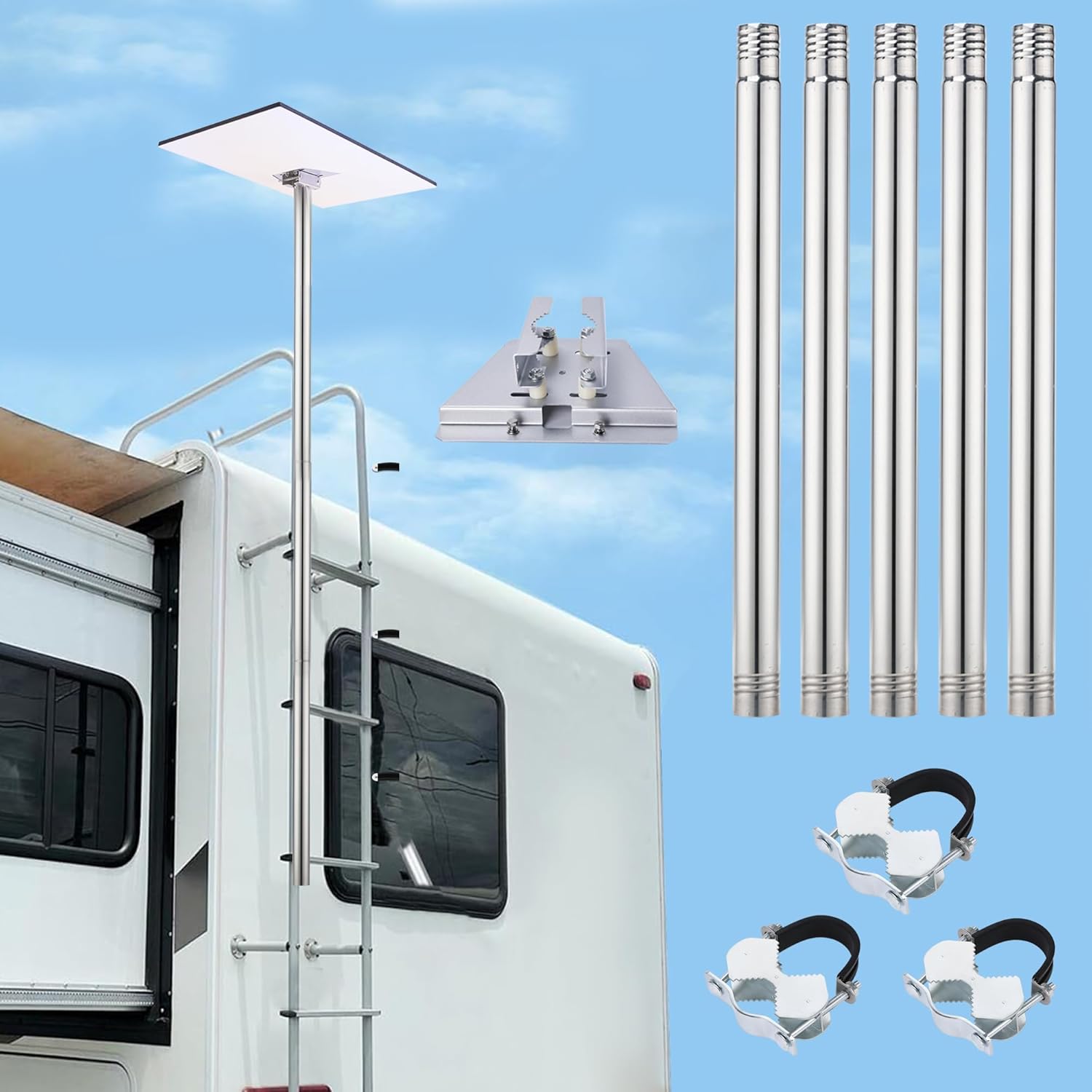 Starlink Gen 3 Flag Pole Mount for RV Ladders and More