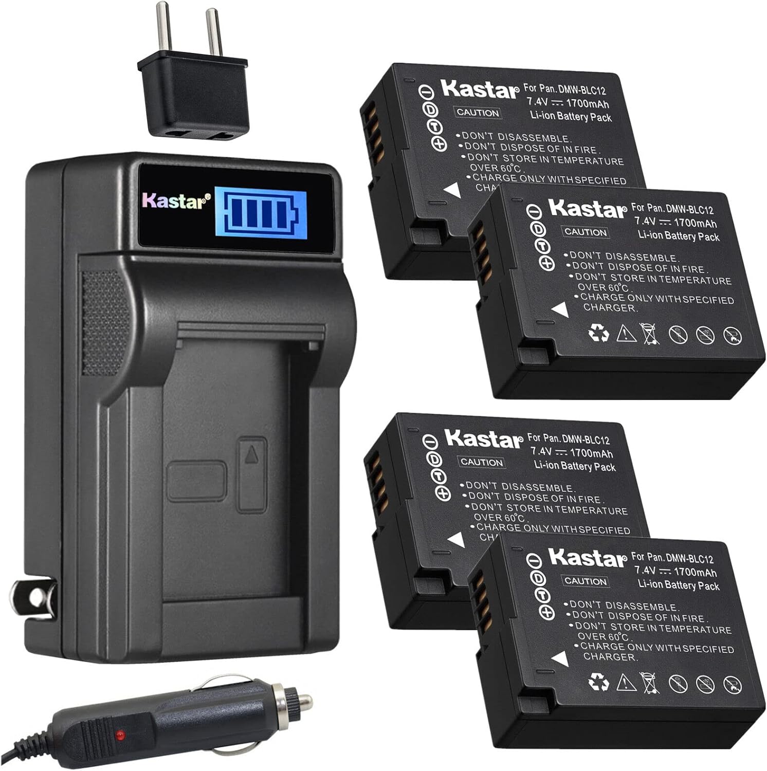 Kastar 4-Pack BP-DC12 Battery and LCD Charger for Leica Cameras