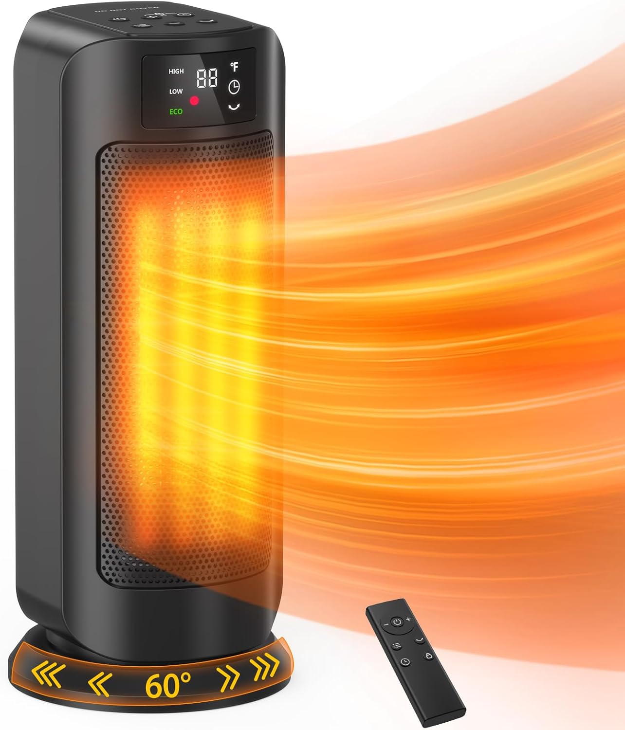 Efficient 1500W Space Heater with Timer & ECO Mode
