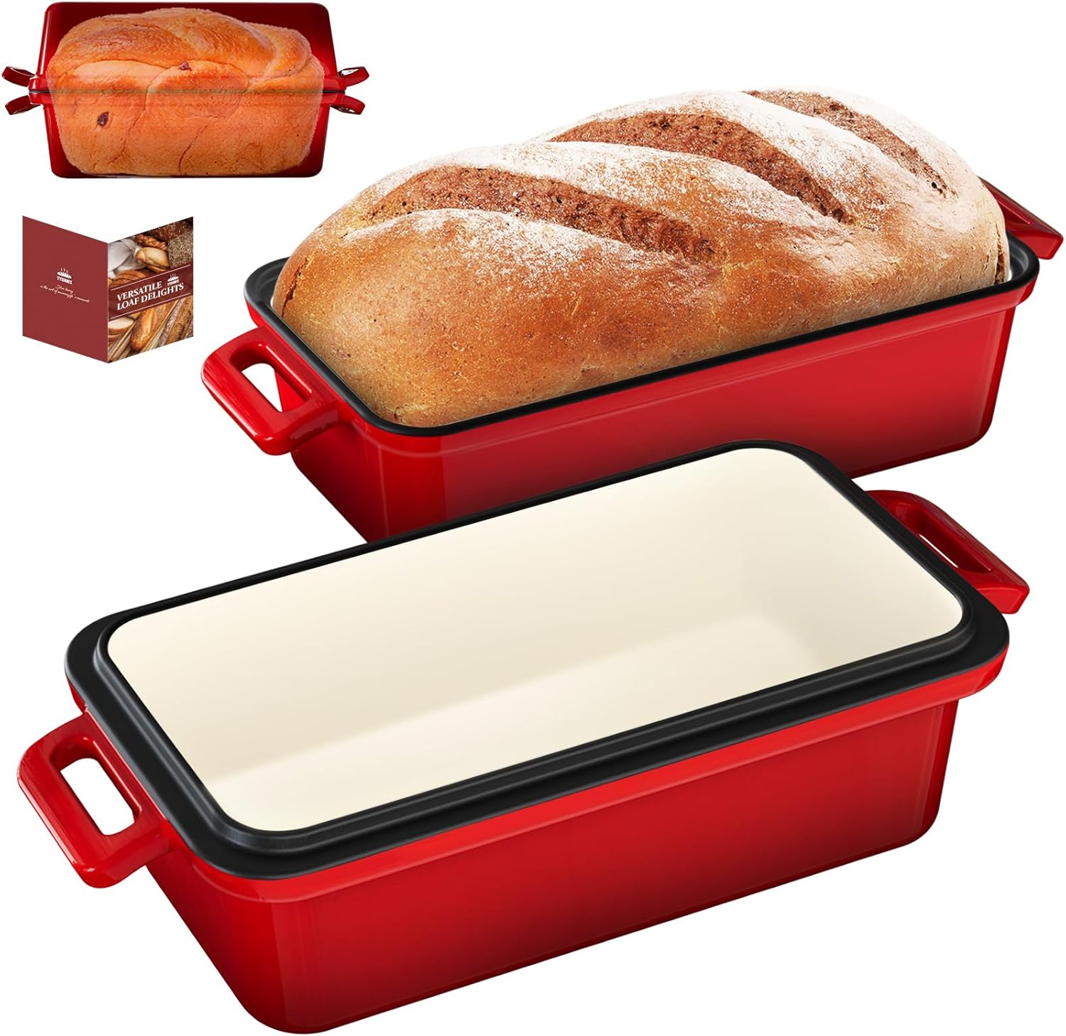 9x5 Enameled Cast Iron Loaf Pan for Perfect Baking Results