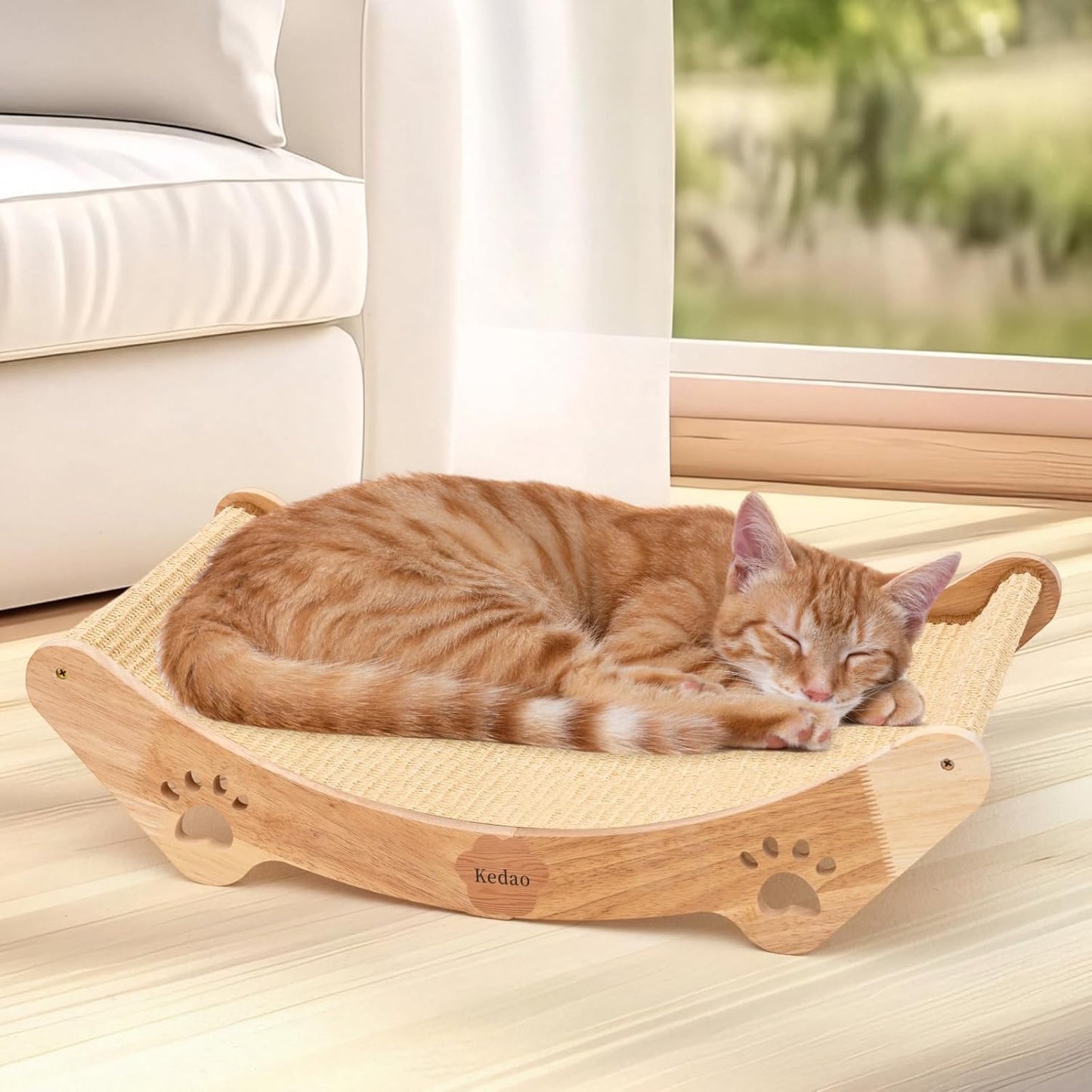 KEDAO Sisal Cat Scratcher Bed and Hammock for Indoor Cats