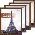 22x28 Poster Frame Set of 4 - Brown Wood-Grain Frames for Prints