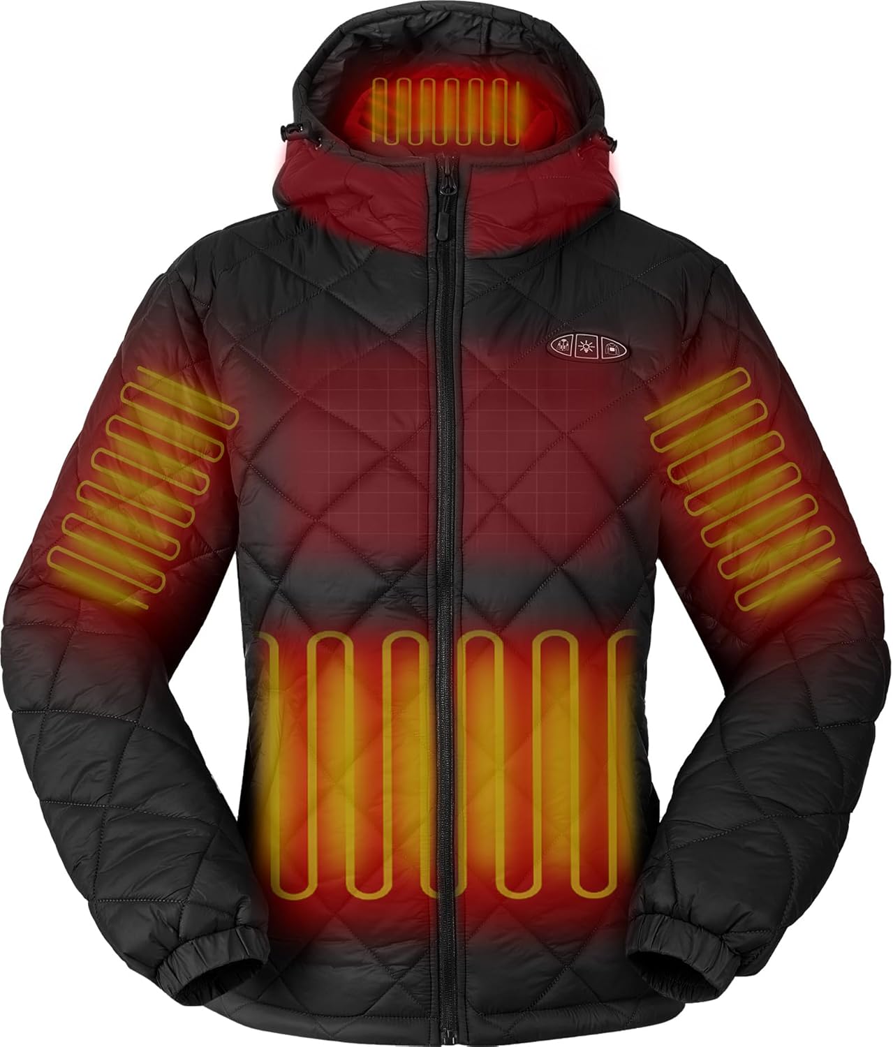 Women's Quilted Down Heated Jacket for Winter Outdoor Comfort