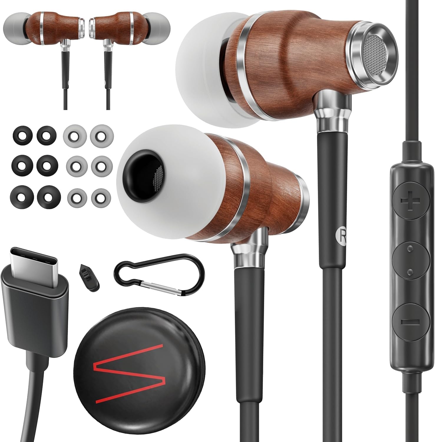 Symphonized Wooden Earphones: Deep Bass, 3D Sound, Noise Cancelling