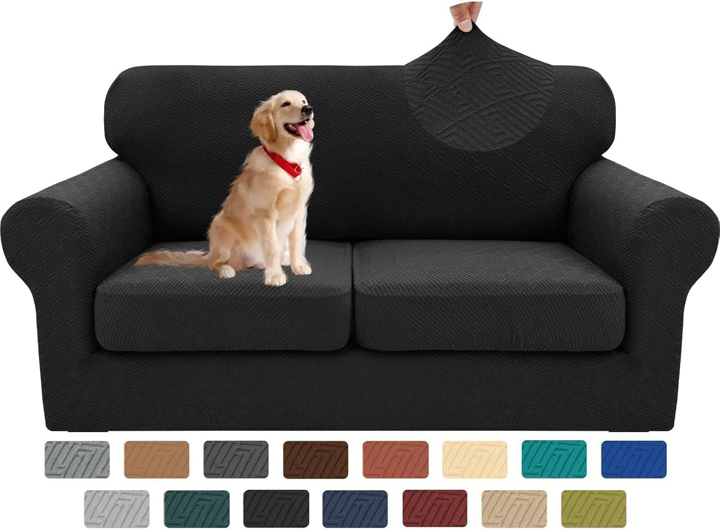 XINEAGE 3 Pieces Couch Covers for 2 Cushion Sofa Slipcover