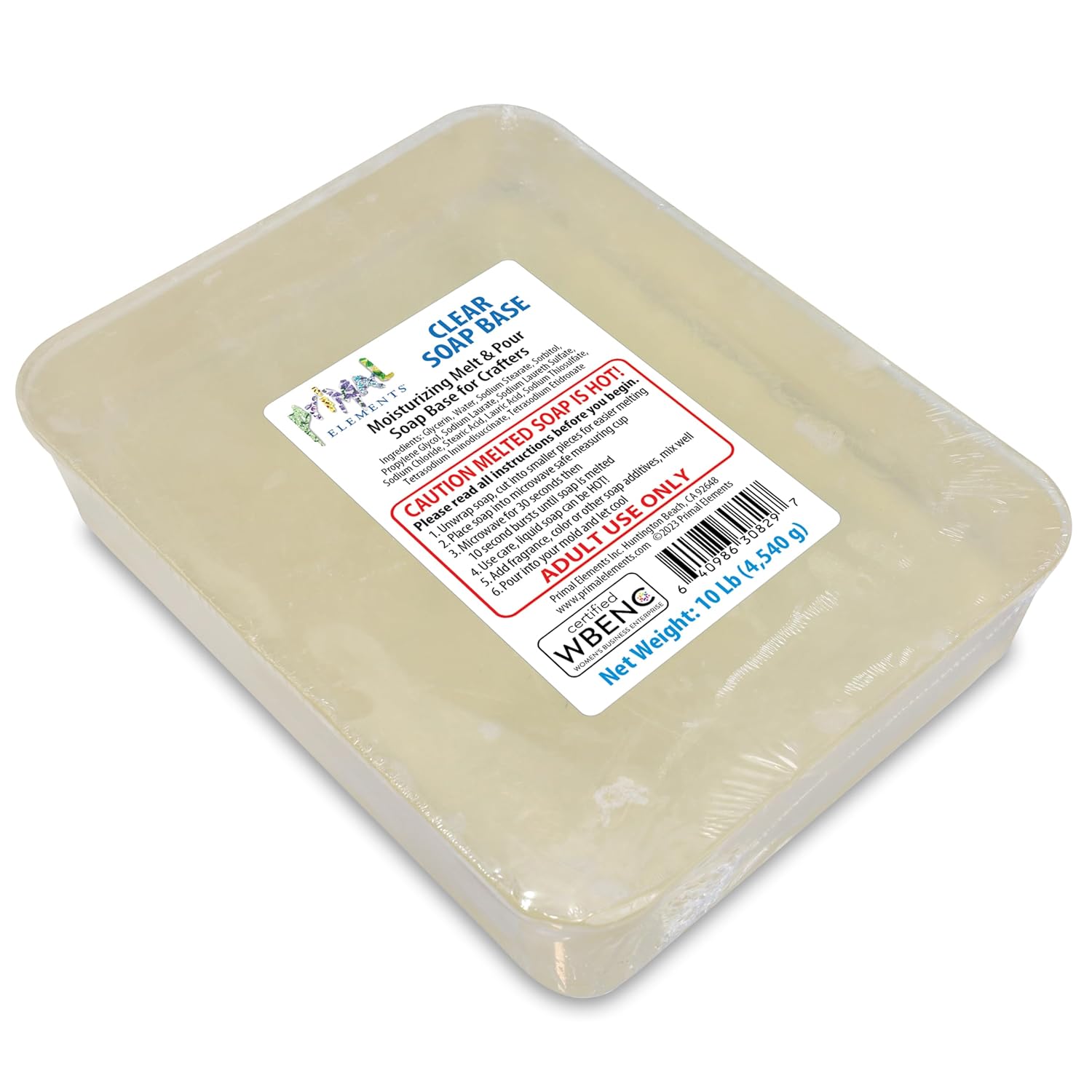 Primal Elements Clear Soap Base for Crafting - 10 Pound Glycerin