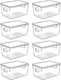 Clear Plastic Storage Bins with Lids - Stackable Kitchen & Pantry