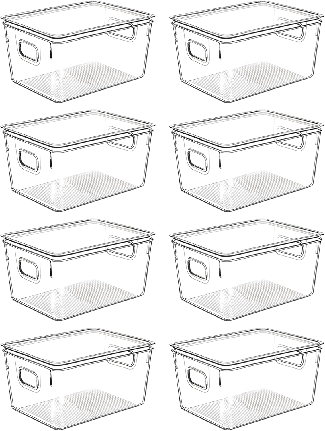 Clear Plastic Storage Bins with Lids for Kitchen Organization