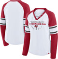 Fanatics Women's Redzone Blitz Package Lace-Up V-Neck Long Sleeve Tee