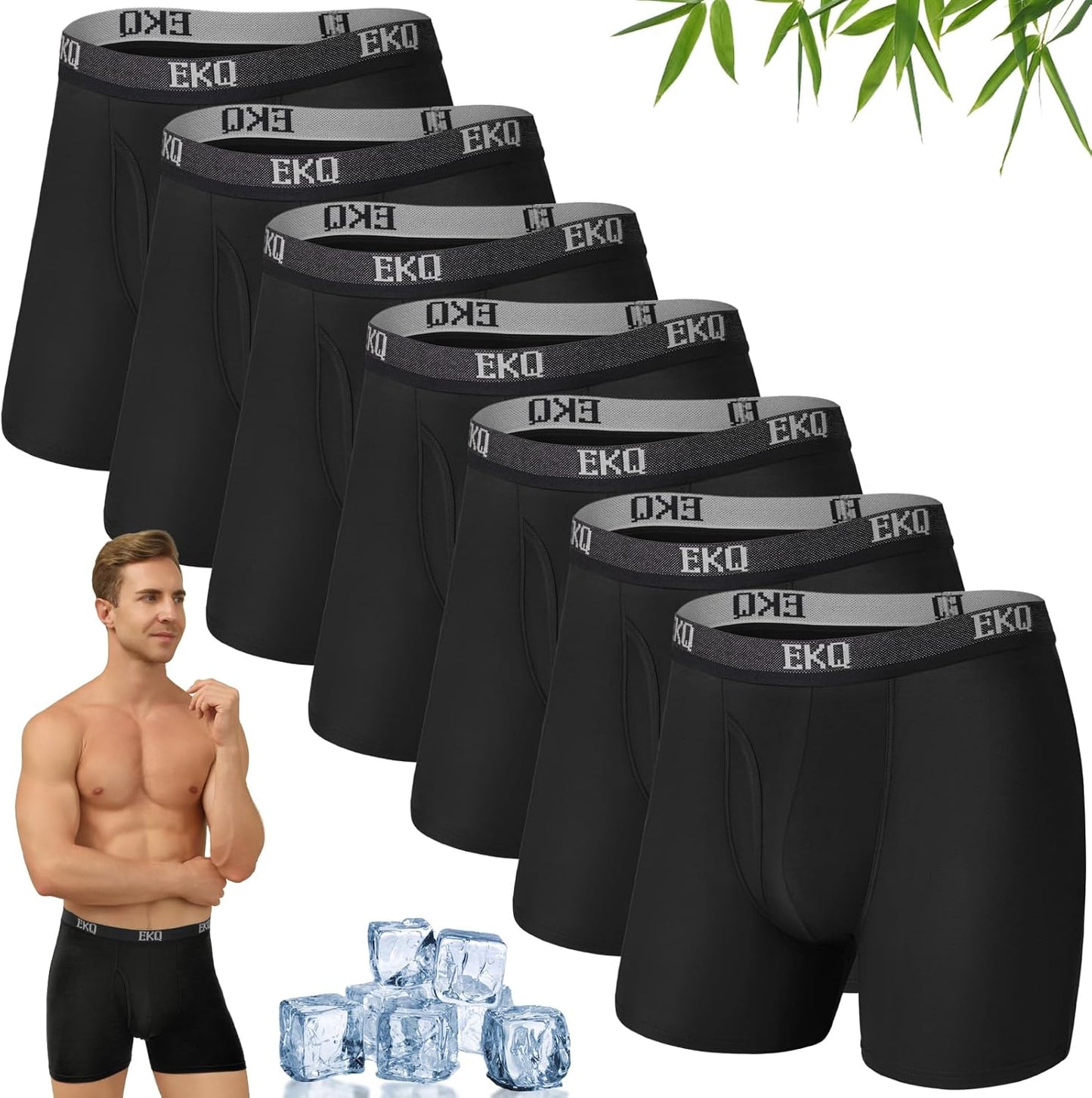 Mens Underwear Breathable Boxer Briefs 7 Pack for Comfort