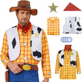 Woody Costume Shirt for Men Button Down Plaid Shirt - Costume Ready