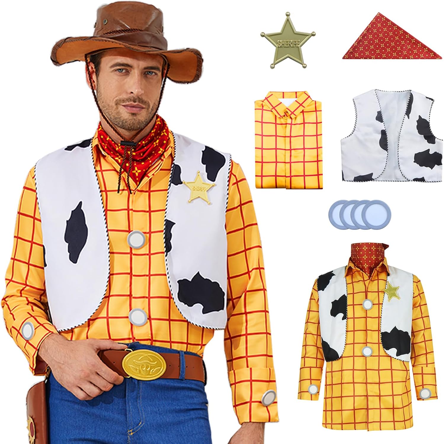 Woody Costume Shirt for Men - Perfect for Halloween Cosplay