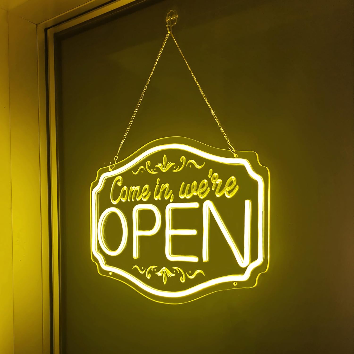 LED Neon Come In We're Open Sign by molykia for Business