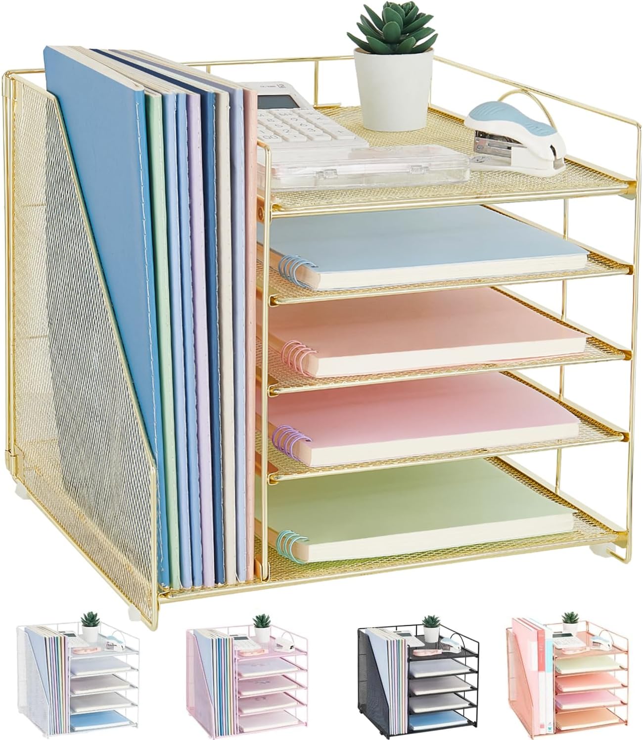 5-Tier Paper Letter Tray Organizer for Efficient Office Use