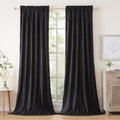 PRIMROSE Black Velvet Curtains 90 in Panels - Semi Blackout Luxury