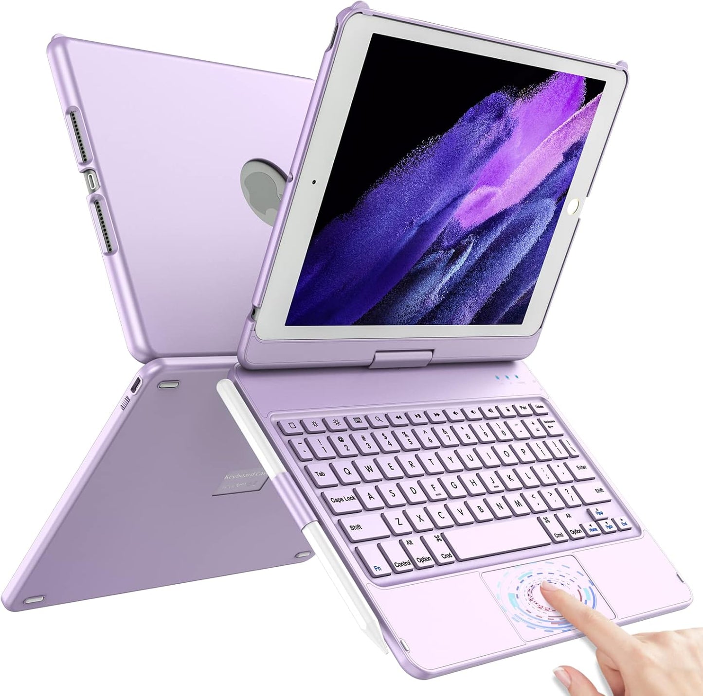 TQQ Touch iPad 9th Gen Case with Keyboard and Trackpad Features