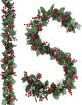 Christmas Berry Garland 12.4 ft for Mantle and Stair Rails - Flexible