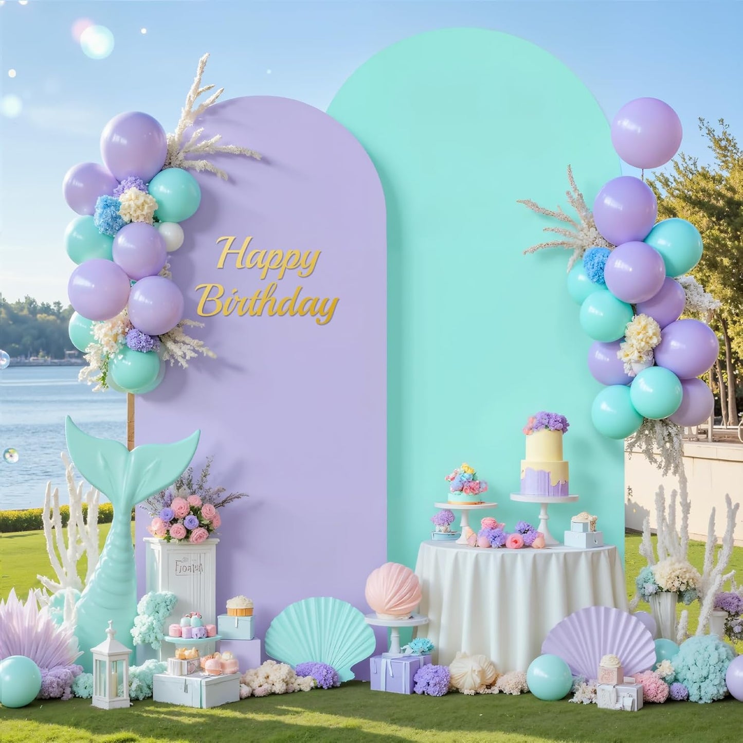 Purple and Blue Arch Cover Set for Stunning Mermaid Events