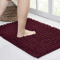 Walensee 44x24 in Burgundy Bathroom Rug - Plush Non Slip Bath Mat